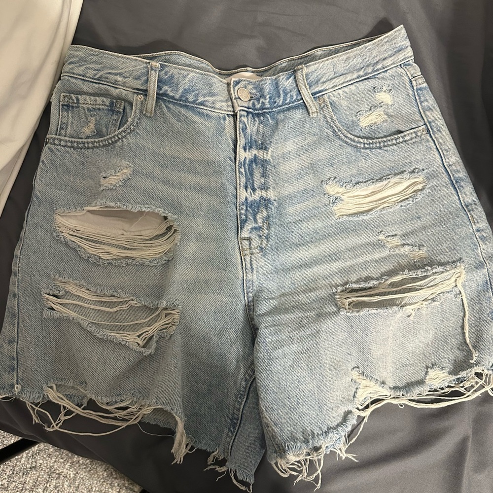PacSun Ripped Light Blue Jean Shorts